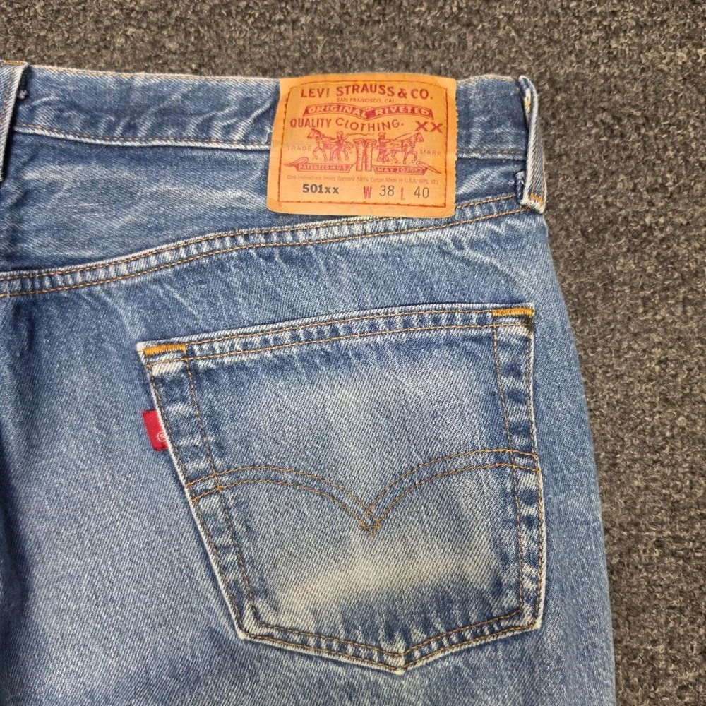VTG Levis 501 XX Jeans Blue Mens 38x40 (Fits 37x36) Straight Leg Button Fly USA